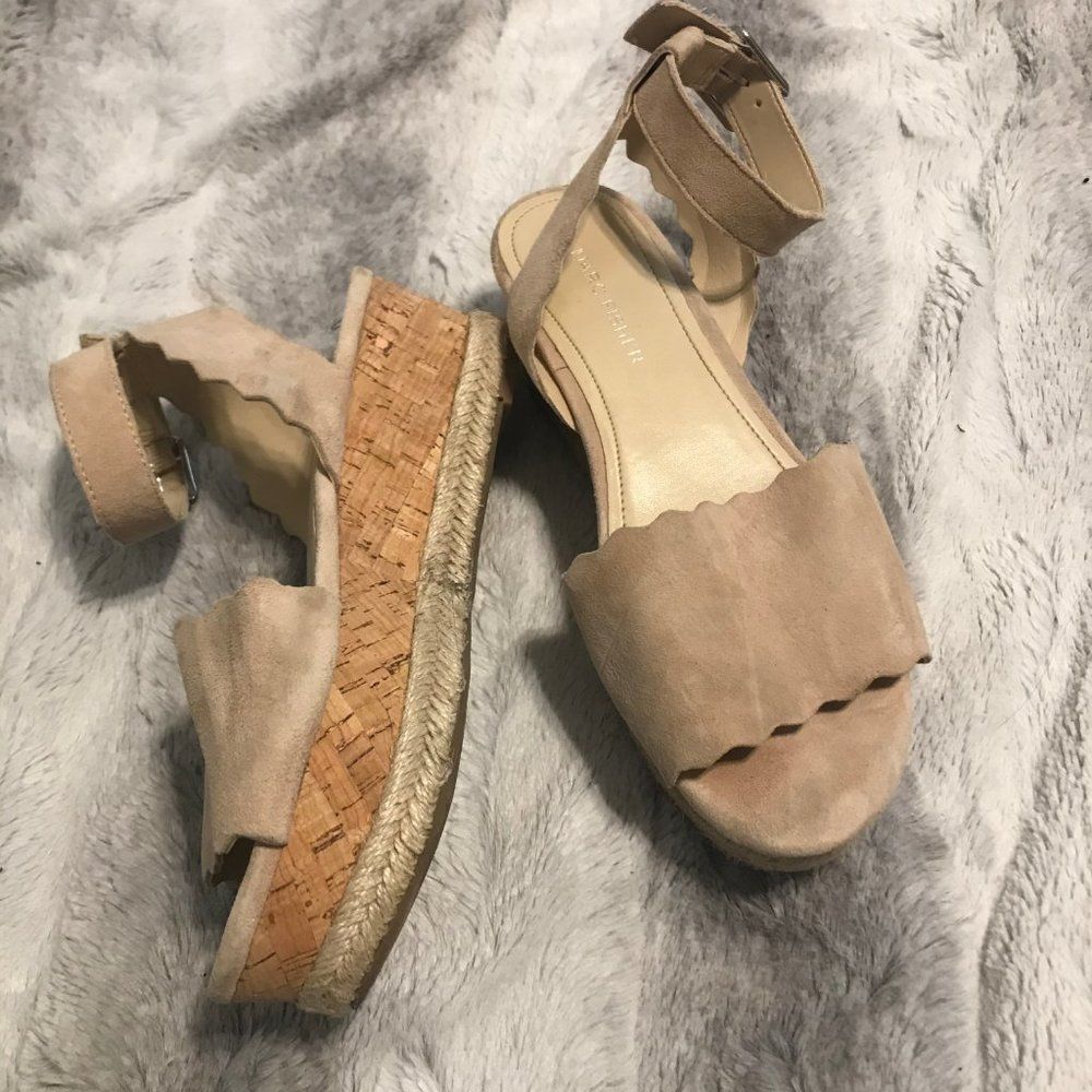 Marc Fisher Faithful Suede Espadrille Platforms 7M